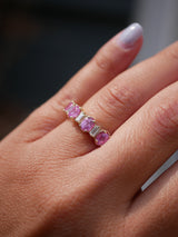 Pink Sapphire & Baguette Ring