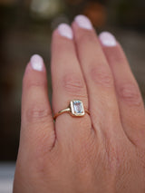 March Aquamarine Signet Ring