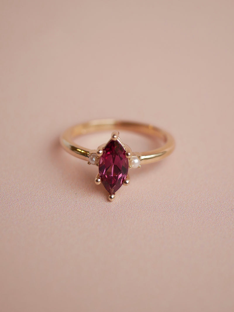 Marquise Garnet Ring