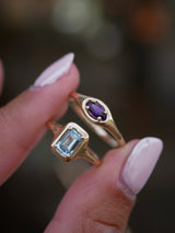March Aquamarine Signet Ring