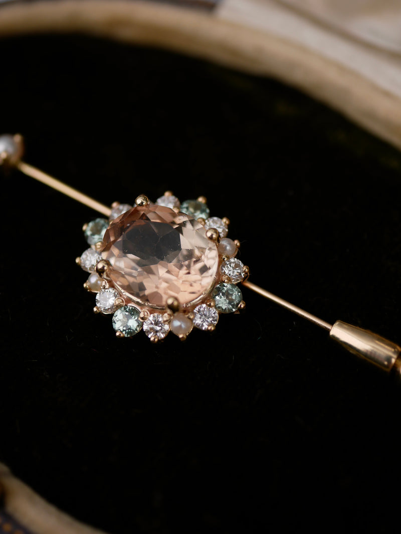 Topaz Halo Convertible Brooch