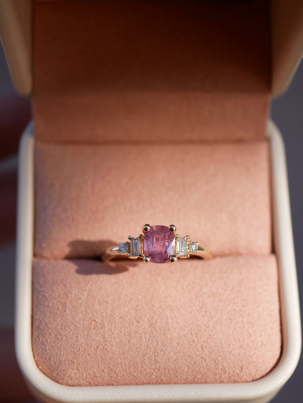 Pink Sapphire Cushion Ring