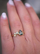 Pear Sapphire Vine Ring