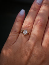 Hexagon Diamond Split Shank Ring