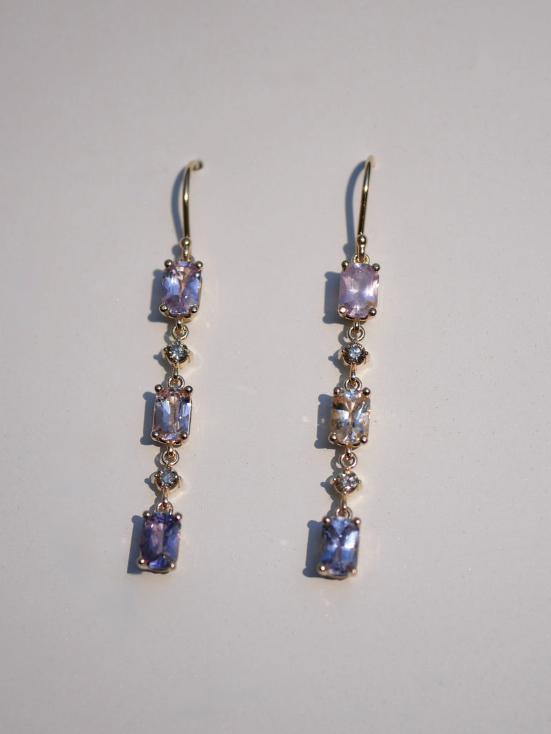 Lavender Sapphire Waterfall Earrings