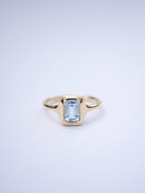 March Aquamarine Signet Ring