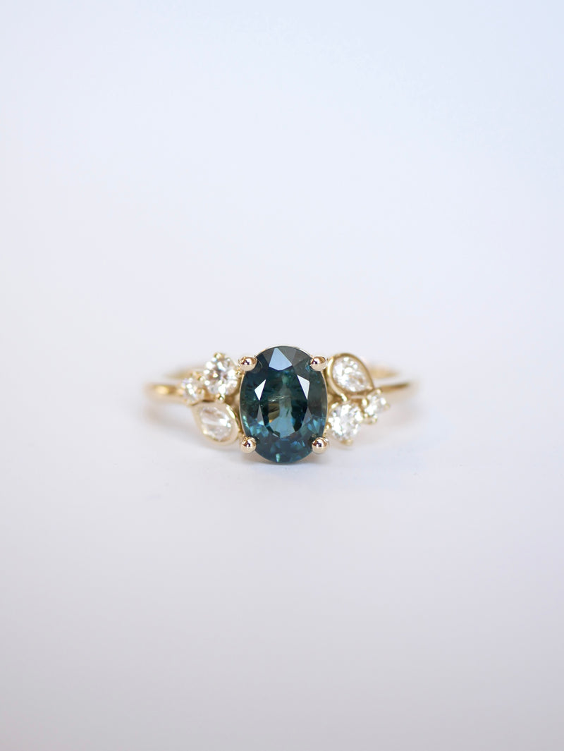 Teal Sapphire Garden Ring