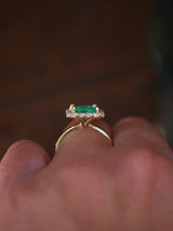 Emerald Diana Halo Ring