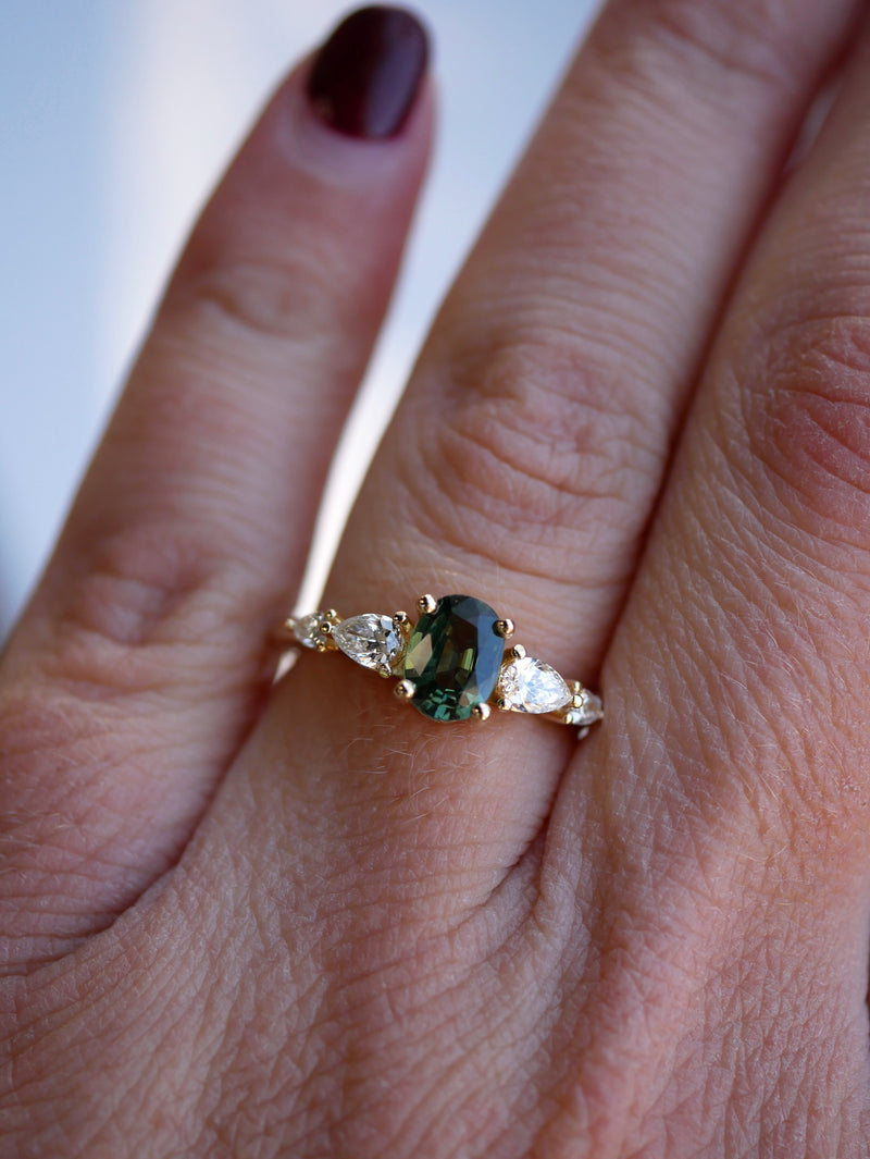 Green Sapphire Mermaid Ring