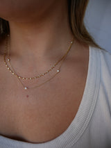 White Diamond Station Necklace