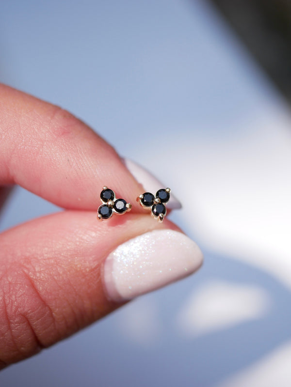 Black Spinel Trio Studs