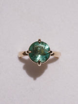 Emerald Beaded Diamond Ring