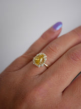 Yellow Sapphire Halo Ring