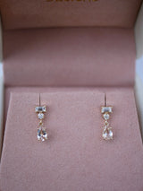 Baguette Diamond & Morganite Studs