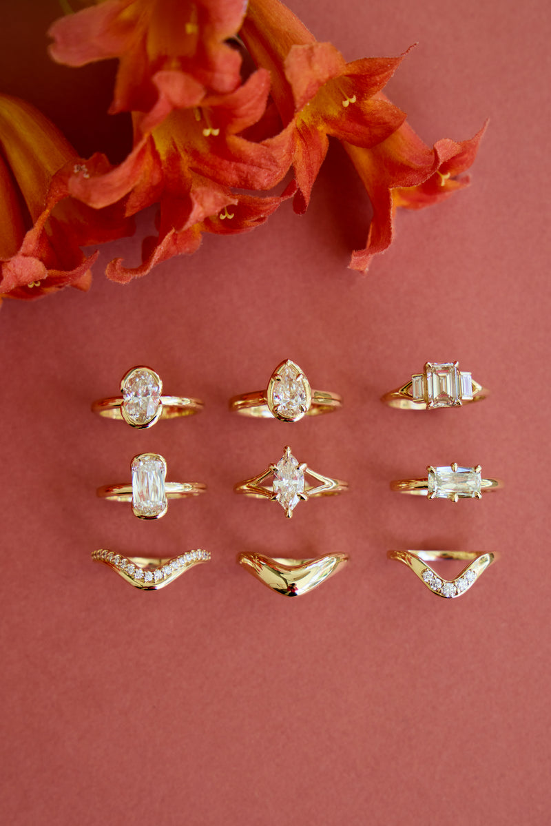 Elongated Cushion Partial Bezel Ring