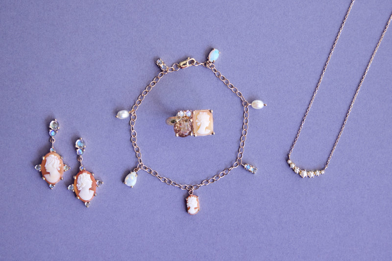 Moonstone Cameo Earrings