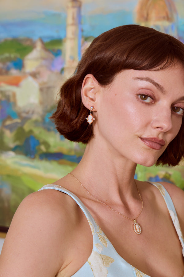 Moonstone Cameo Earrings