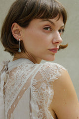 Aquamarine & Diamond Tennis Earrings