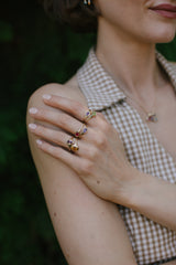 January Garnet Signet Ring