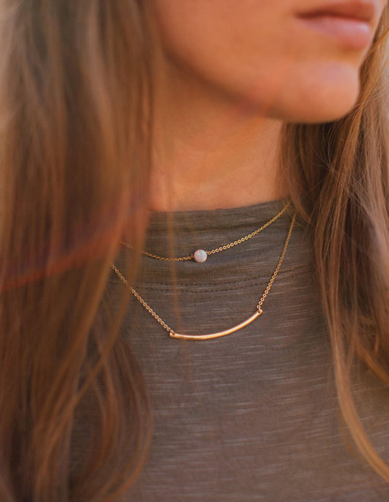 Opal Cluster Silver Charm Necklace | Astrid & Miyu