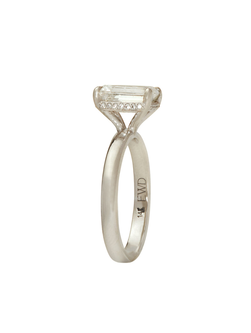 Emerald Cut Diamond Hidden Halo