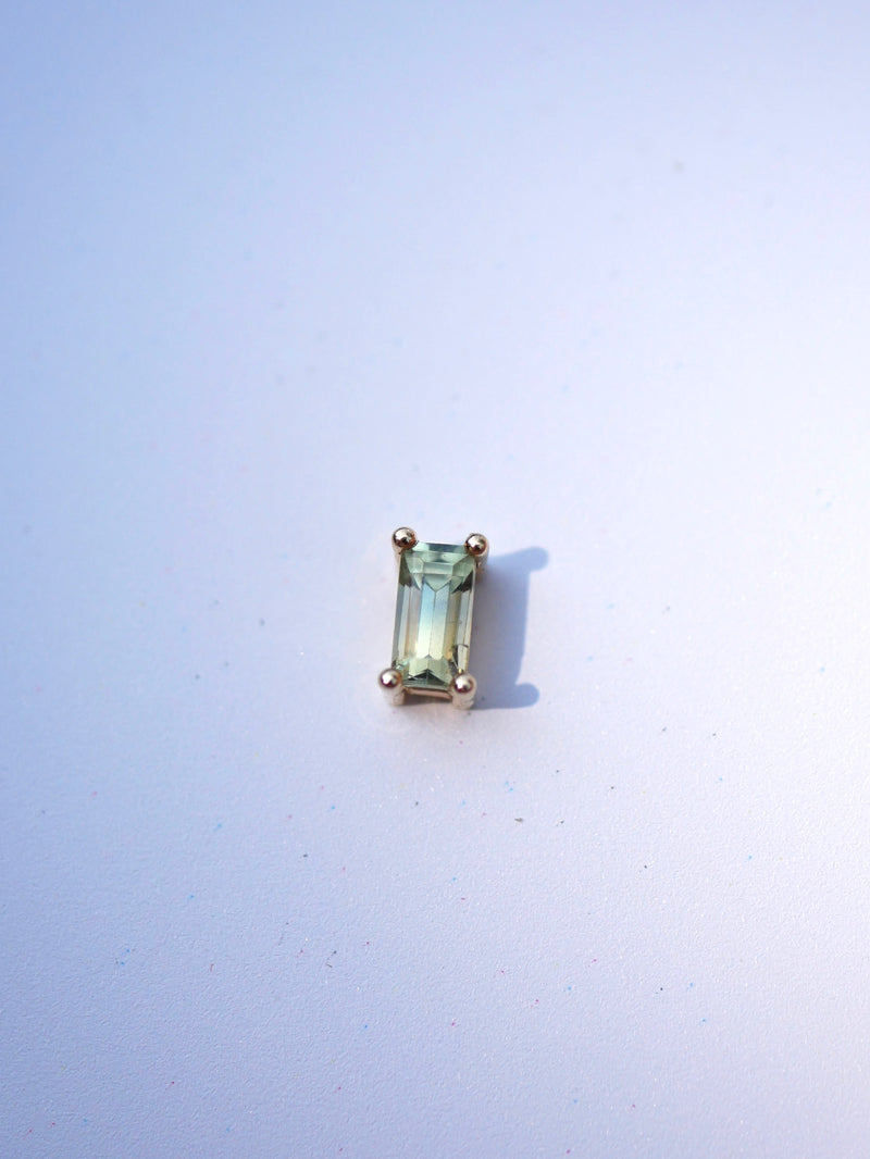 Bi-Color Teal Baguette Stud (Single)