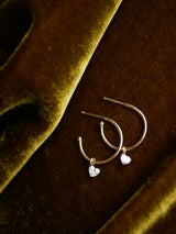 Heart Diamond Hoops