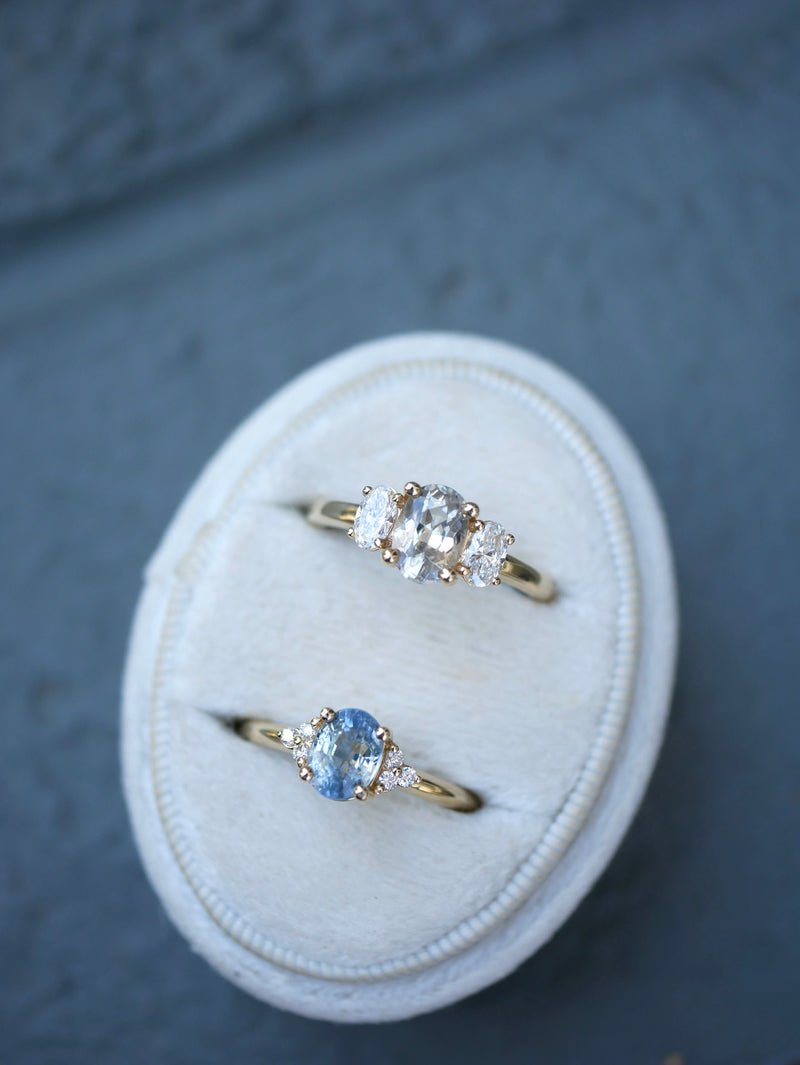 Champagne Sapphire Trilogy Ring