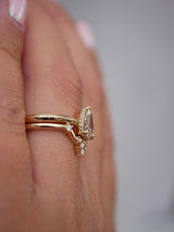 Pear Champagne Hidden Halo Ring