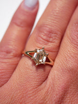 Hexagon Diamond Split Shank Ring