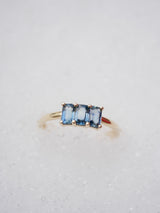 Blue Sapphire Triptych Ring
