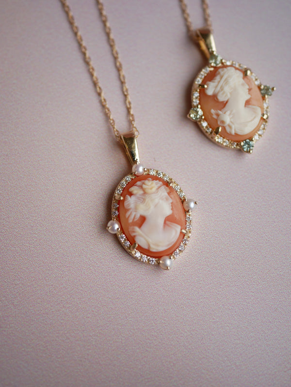 Antique Cameo with Pearls