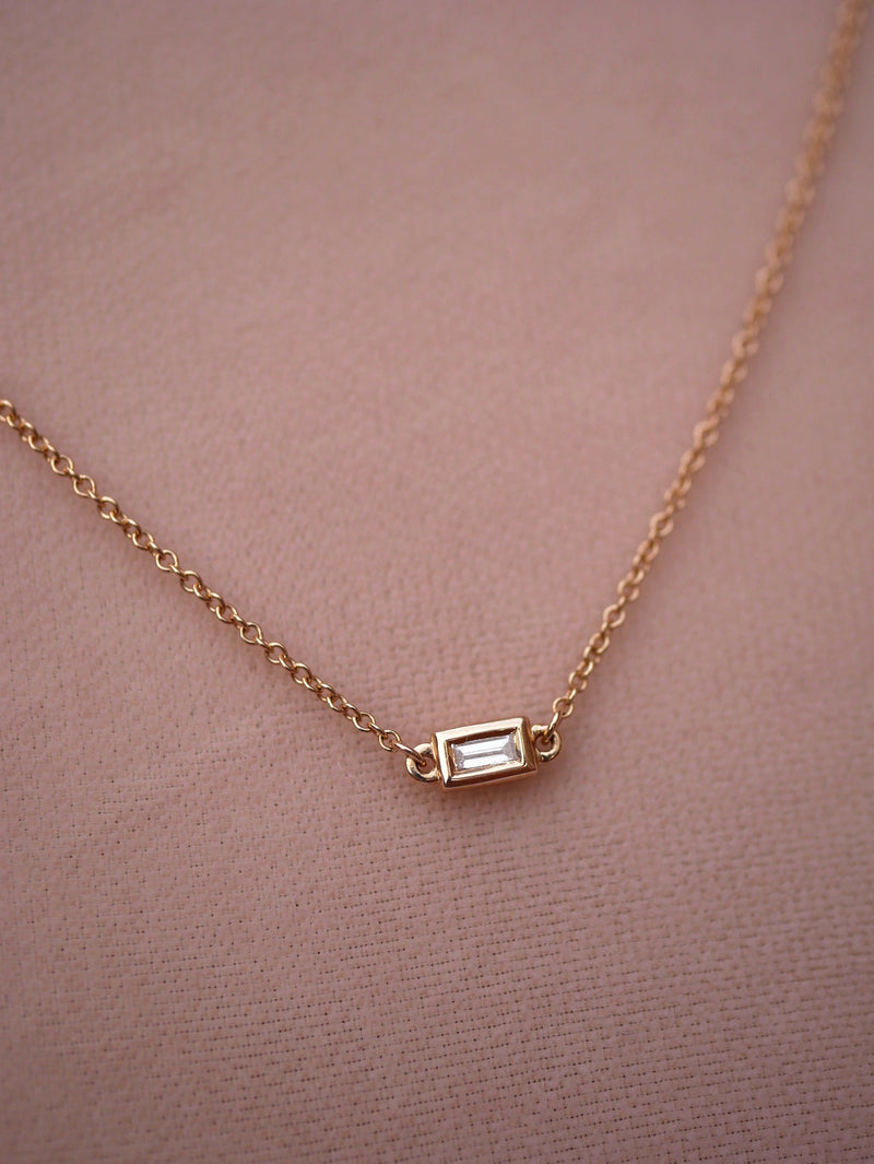 Baguette Station Necklace