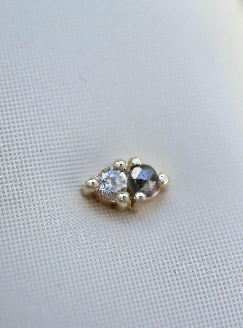 Black and White Diamond Stud - Emily Warden Designs