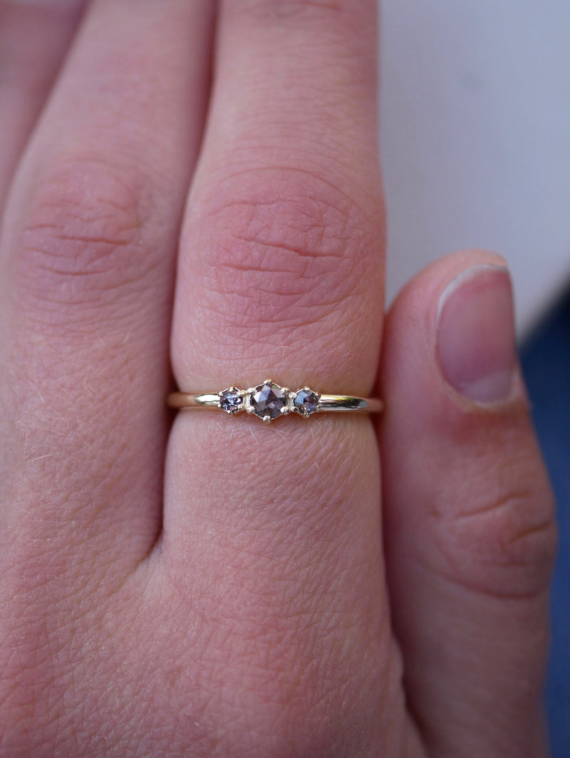 Black Diamond Honeycomb Ring