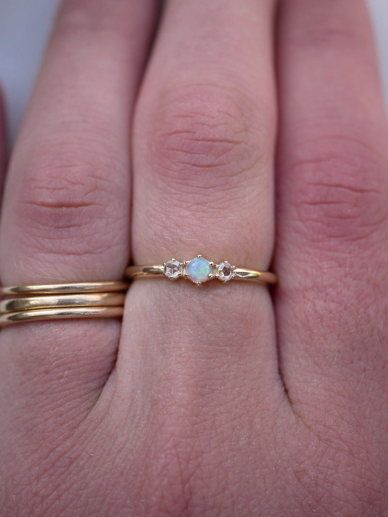 Opal Honeycomb Ring