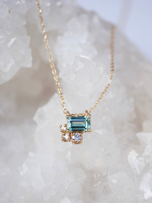 Seafoam Sapphire Balance Necklace