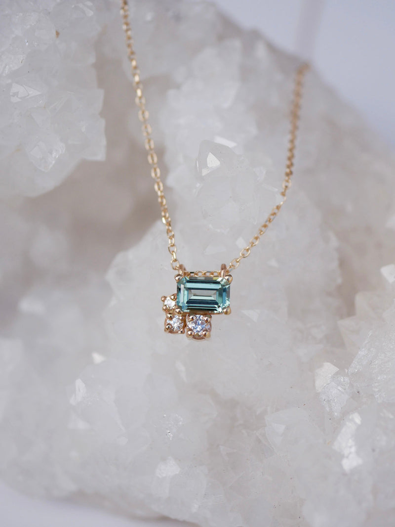 Seafoam Sapphire Balance Necklace