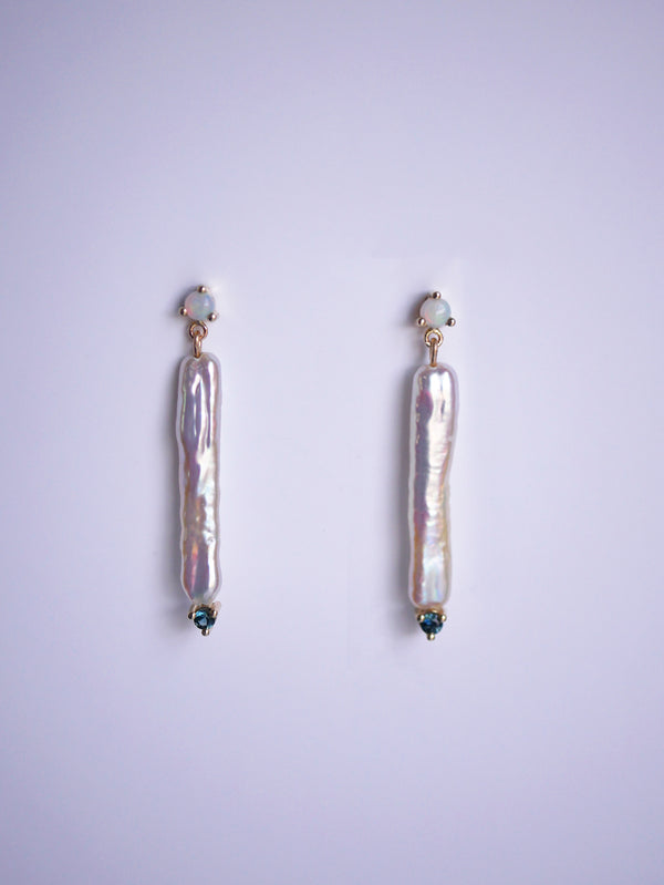 Pearl Pillar Earrings