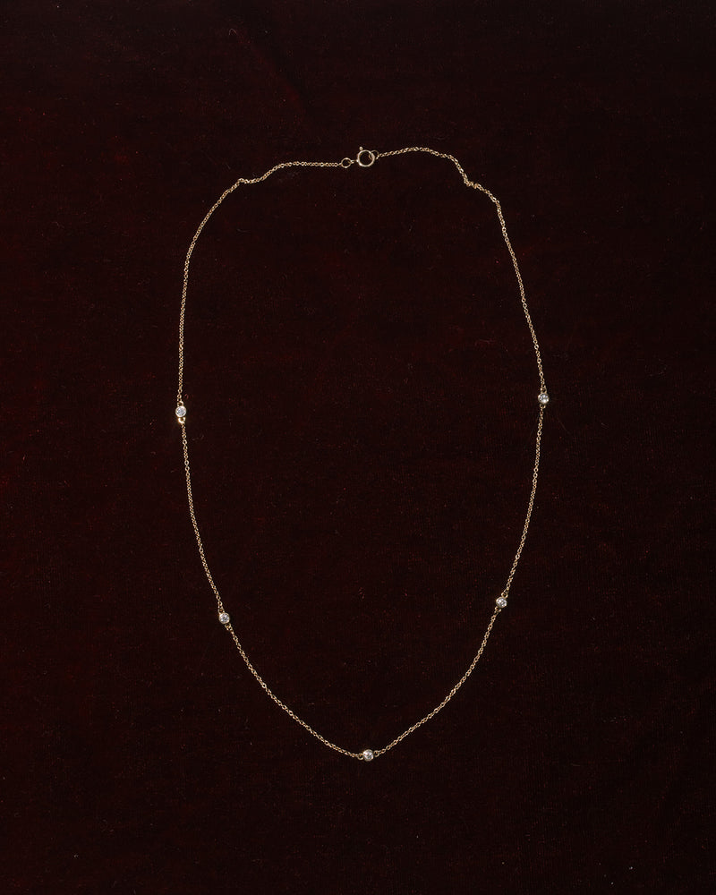 White Diamond Station Necklace