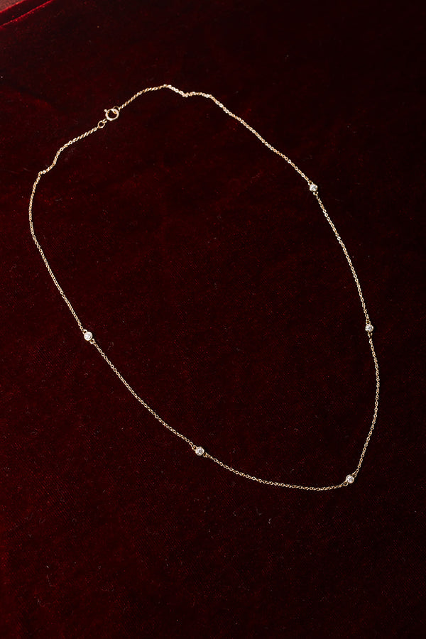 White Diamond Station Necklace