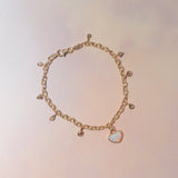 Heart Opal Charm Bracelet