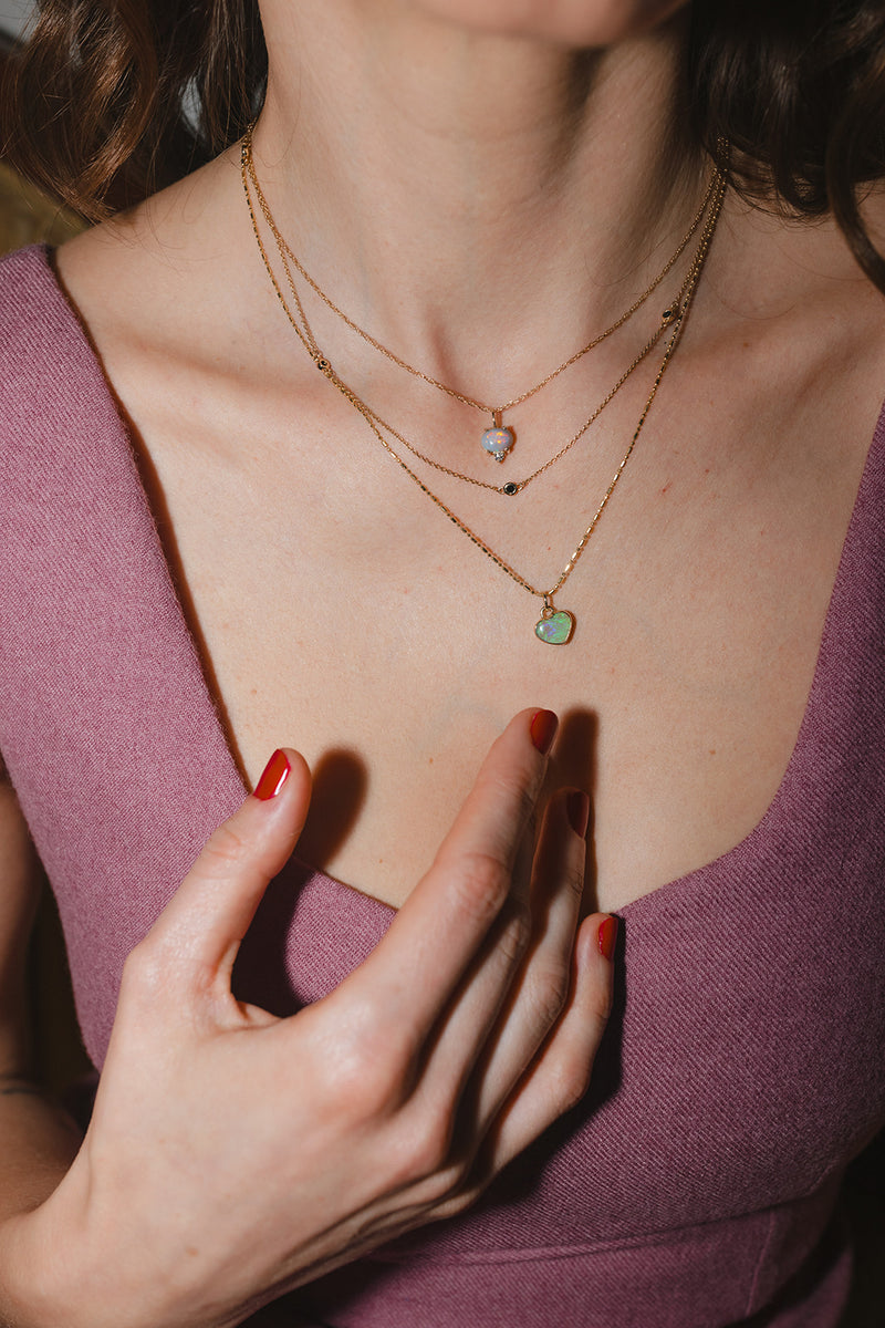 Blue Opal Heart Pendant