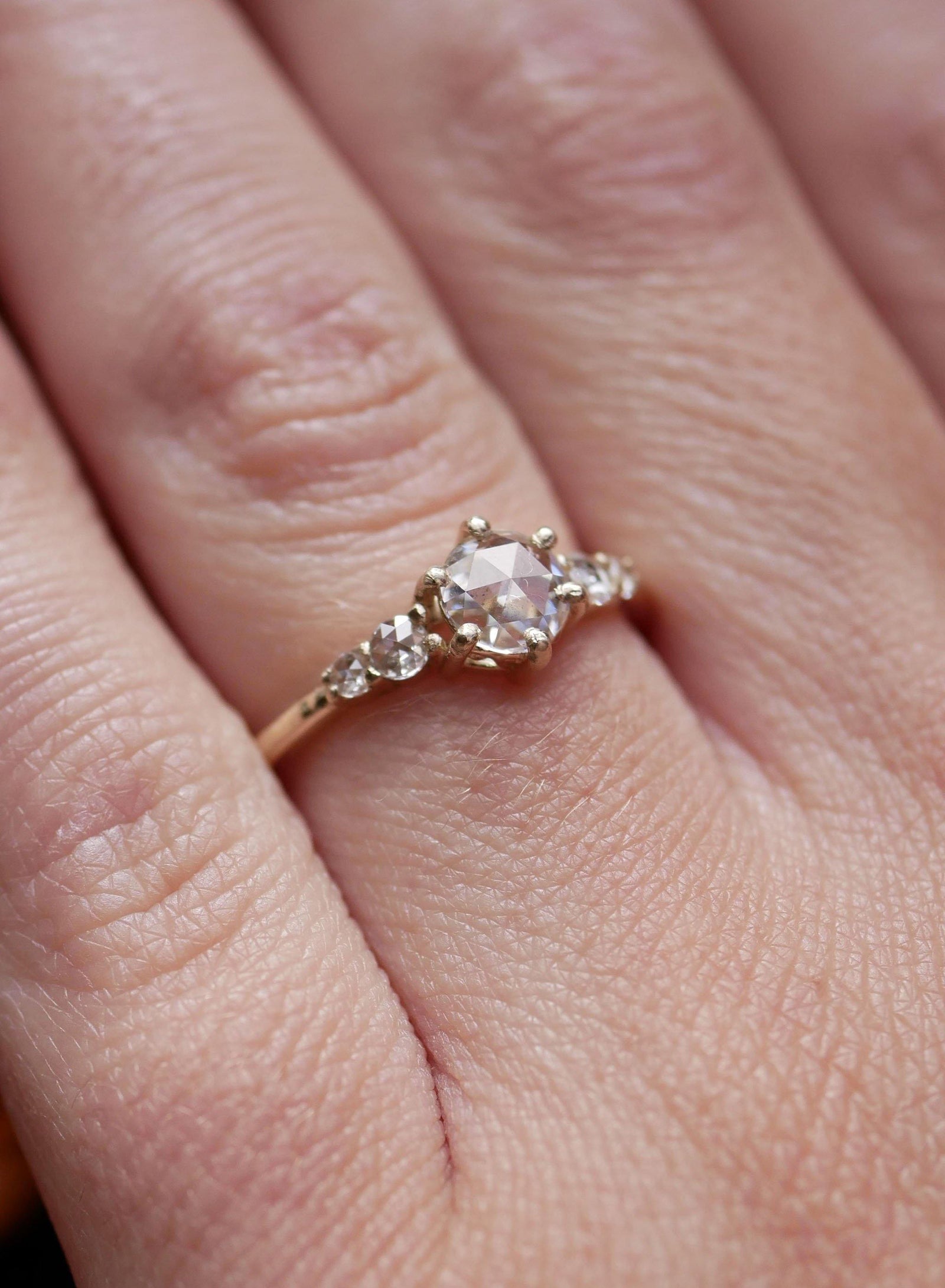 Diamond Ring Primrose Jewelry Rose Gold Half Eternity Ruby And