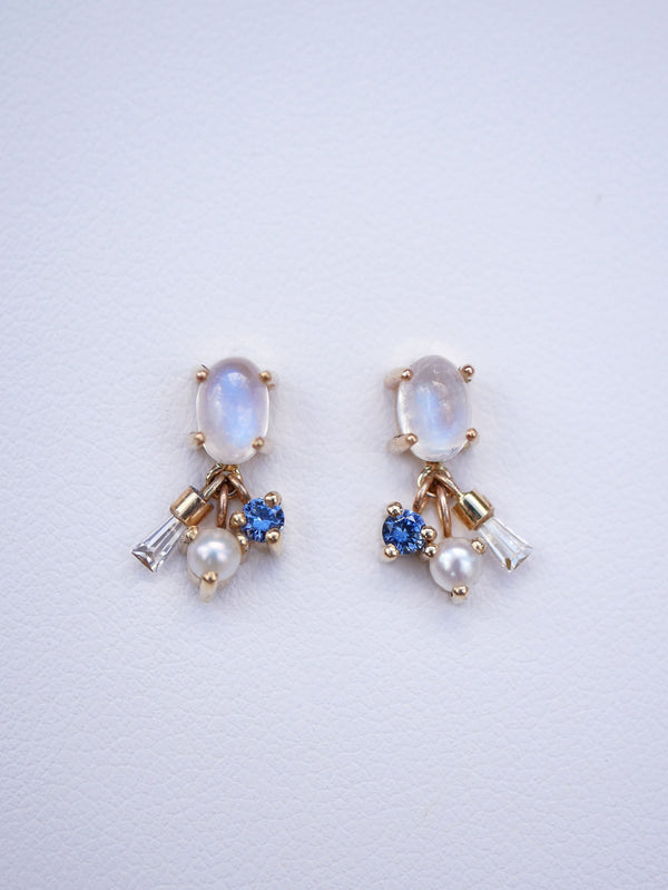 Moonstone Charm Studs