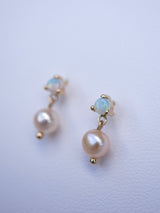 Opal & Peach Pearl Studs