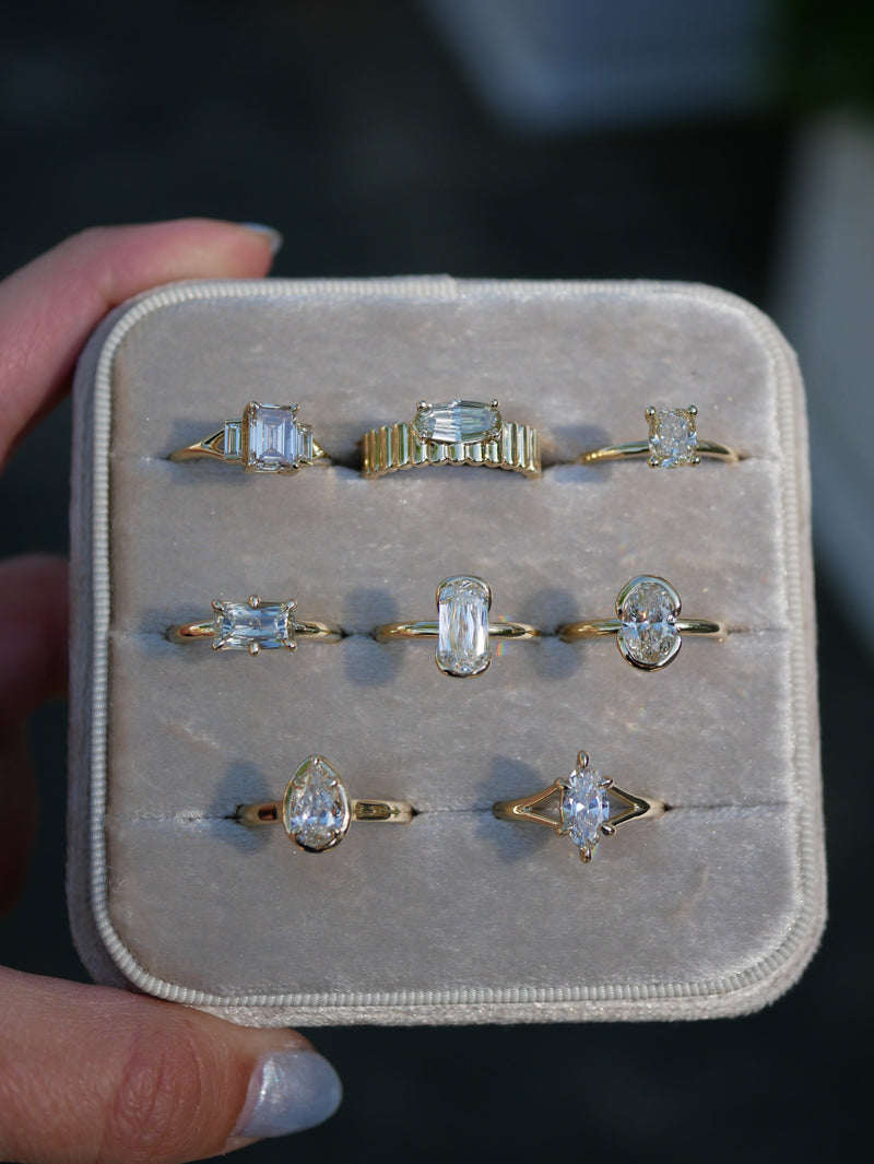 Elongated Cushion Partial Bezel Ring