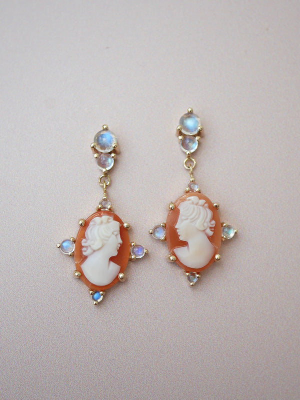 Moonstone Cameo Earrings