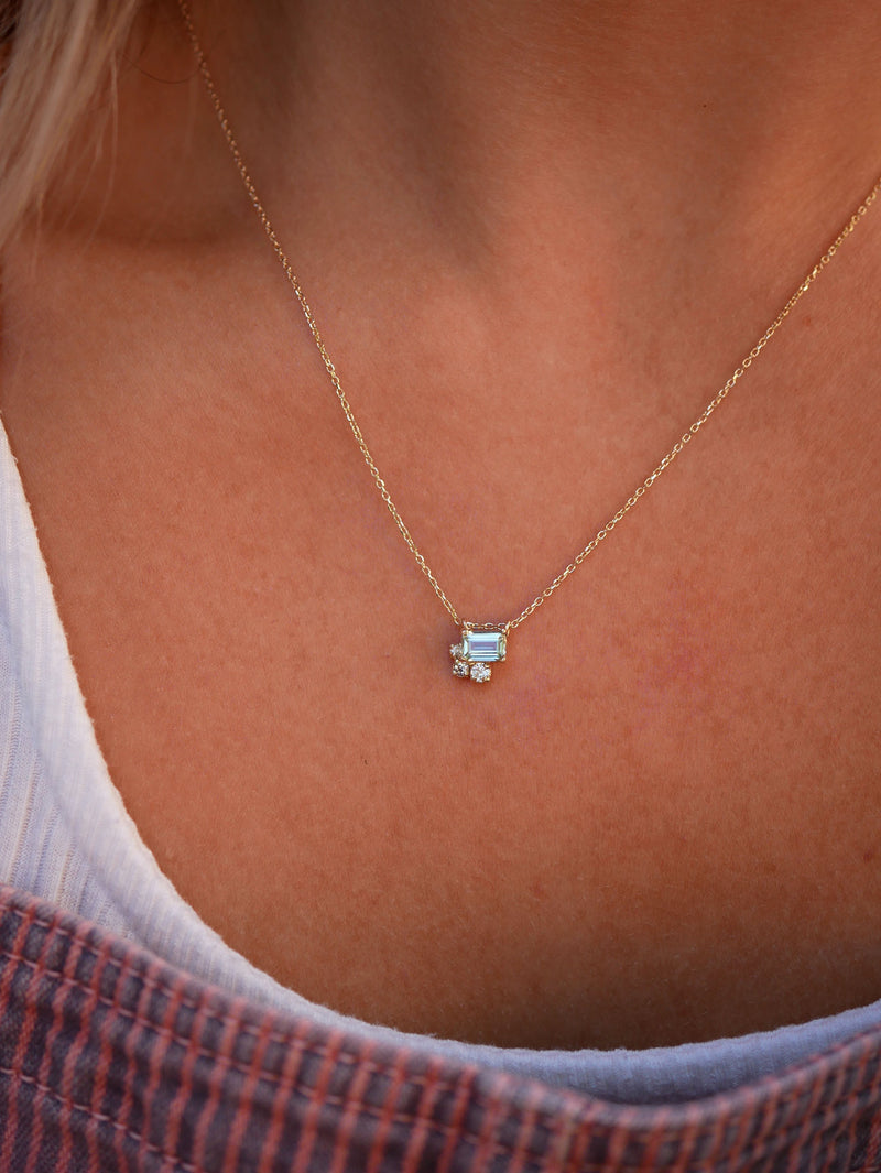 Seafoam Sapphire Balance Necklace