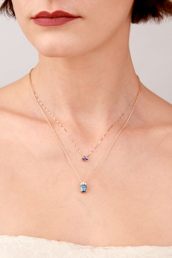 Blue Sapphire Kite Necklace